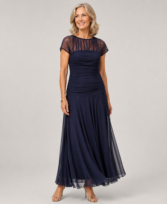 Vestido elegante de gasa con corte relajado