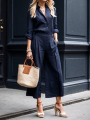 Conjunto de camisa holgada y pantalón capri