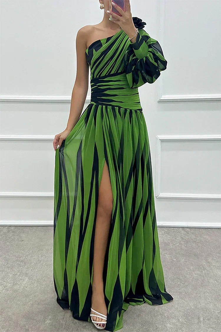 Bonnie | Vestido maxi asimétrico a rayas