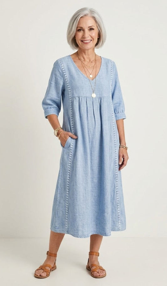 Vestido maxi de línea A con caída ligera