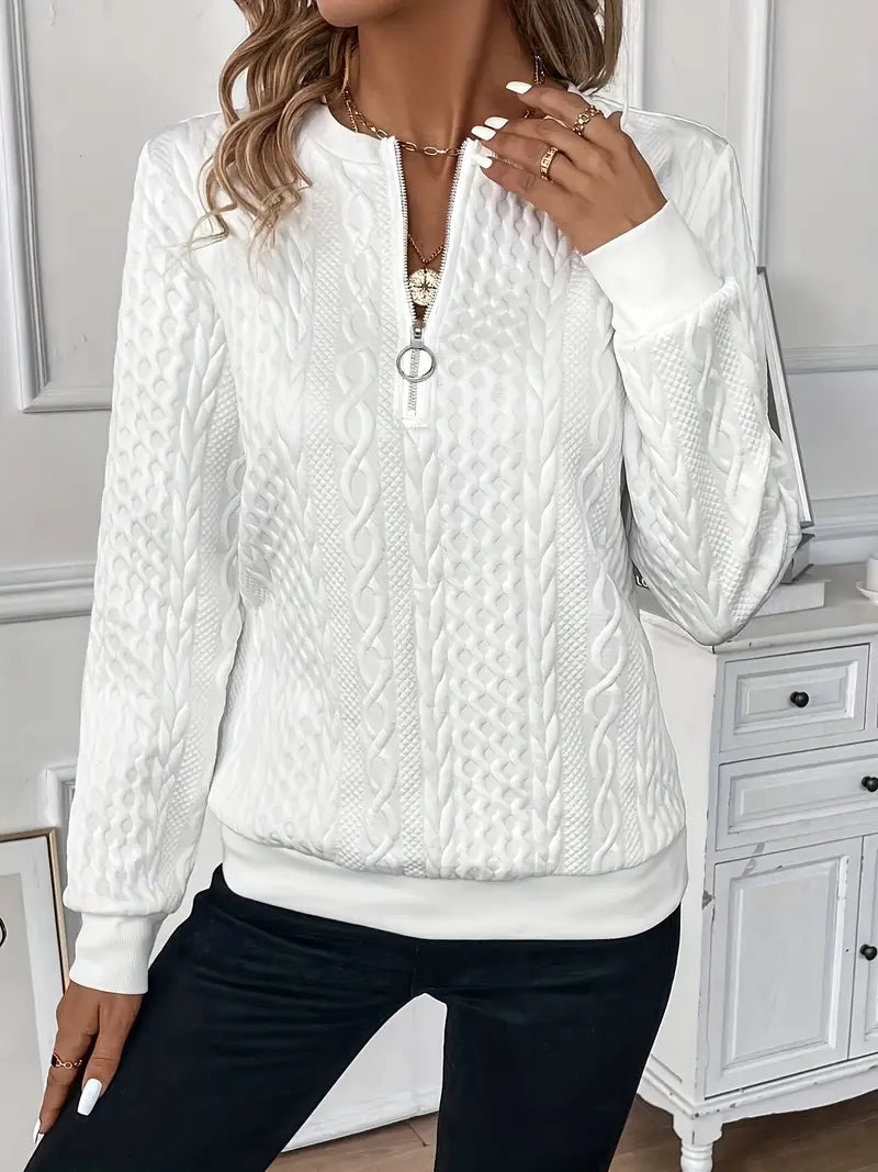 Zoé zip-up knit sweater