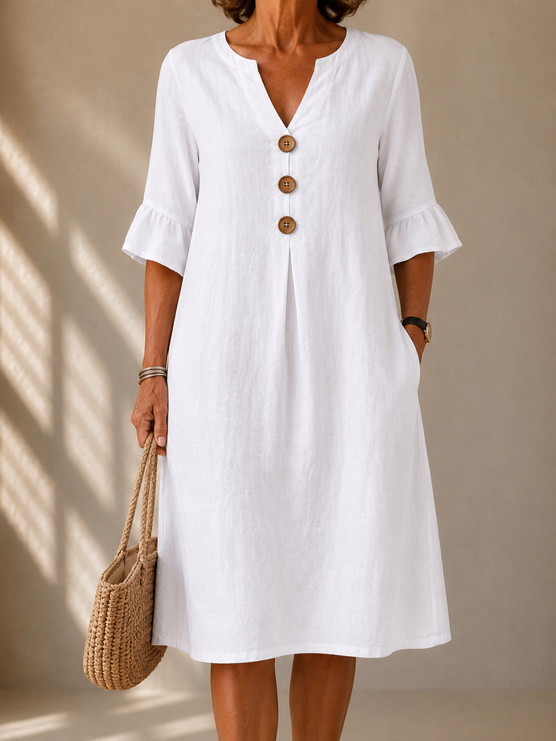 Elisa | Vestido con botones de corte relajado