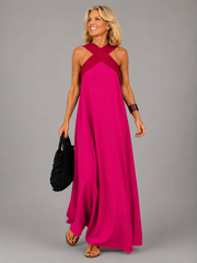 Vestido maxi elegante con escote cruzado