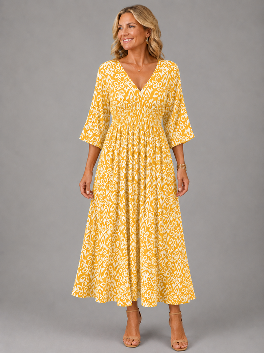 Ana | Vestido midi fluido de estilo bohemio