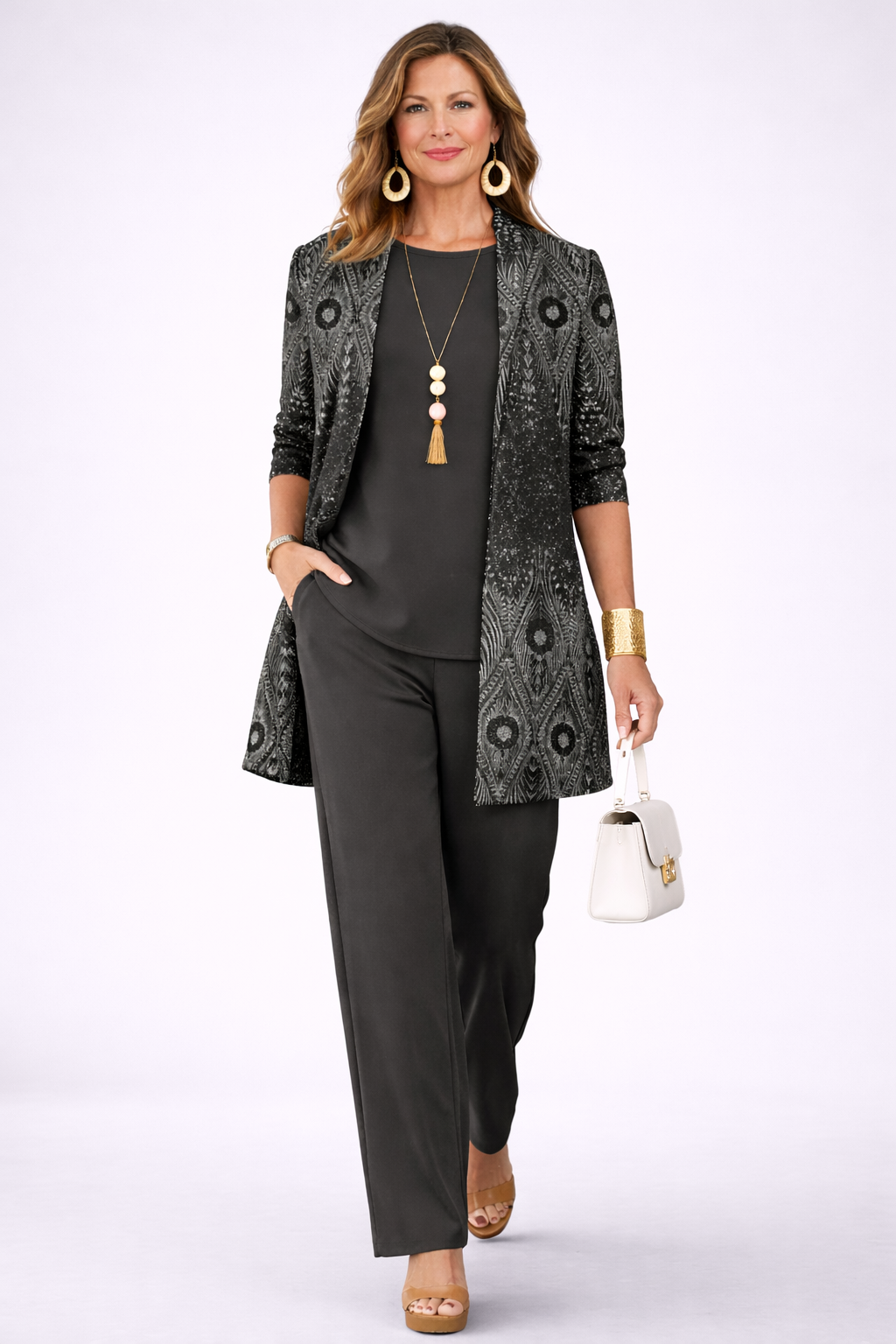 Conjunto Coordinado de Tres Piezas · Negro