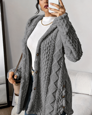 Soft-touch hooded cardigan