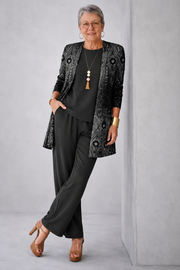 Conjunto Coordinado de Tres Piezas · Negro