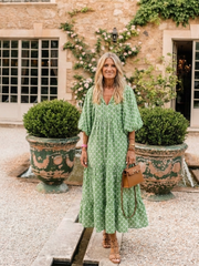 Celia | Vestido midi estampado de manga 3/4
