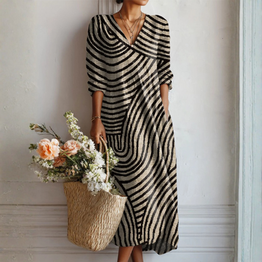 Vestido vintage con estampado artístico