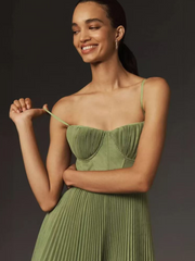 Sonia | Vestido maxi plisado estructurado