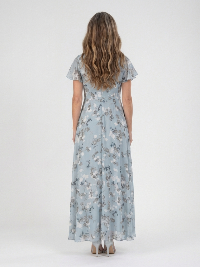 Floral chiffon maxi dress