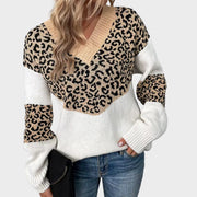 Jersey Gabriela de escote pico y estampado animal