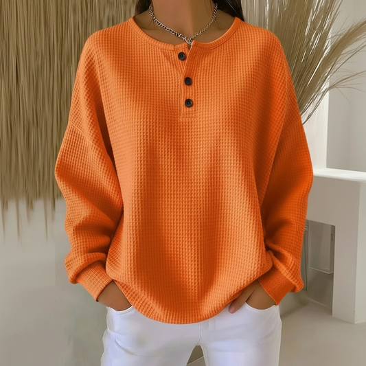 Relaxed-fit waffle-knit sweater