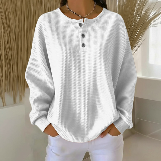 Relaxed-fit waffle-knit sweater