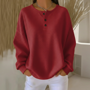 Relaxed-fit waffle-knit sweater
