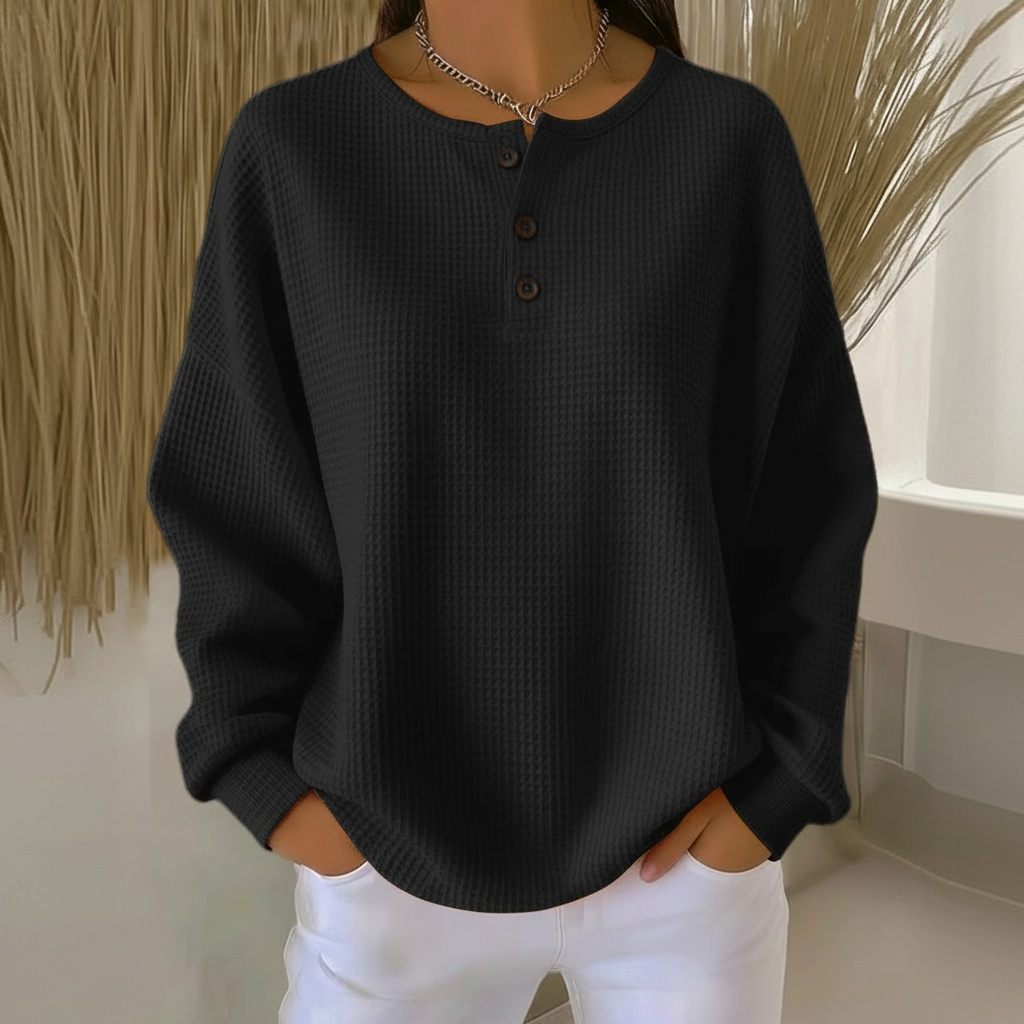 Relaxed-fit waffle-knit sweater