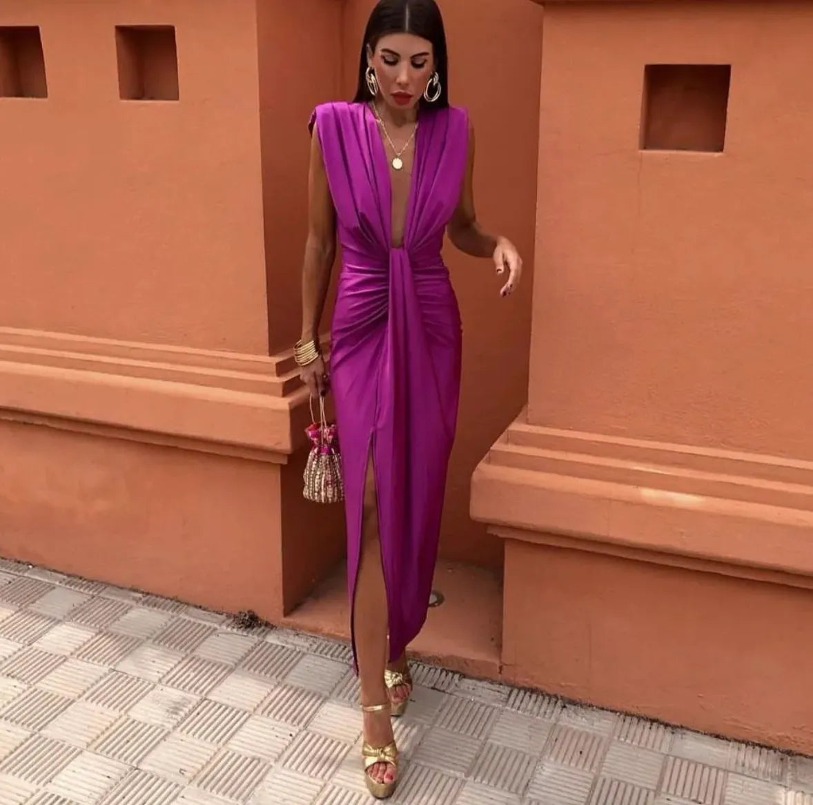 Amelia | Vestido midi plisado