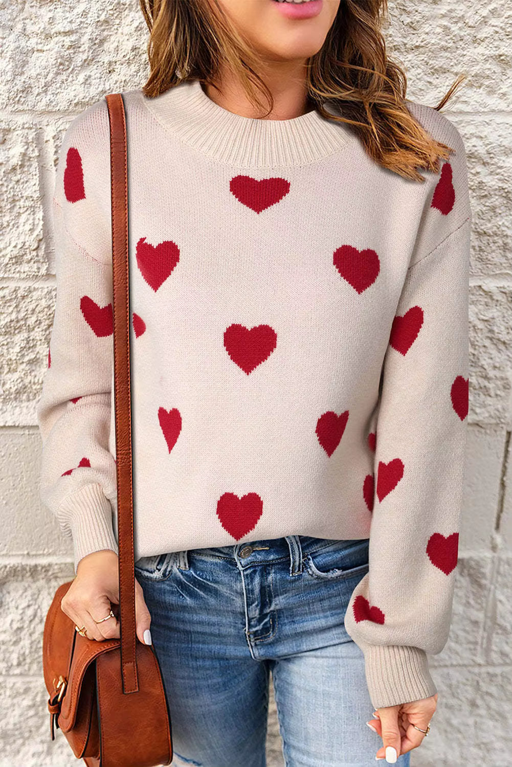 Soft-finish heart sweater
