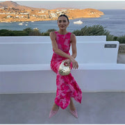 Lilia | Vestido maxi floral rosa