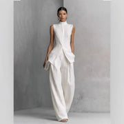Casual top and wide-leg pants set