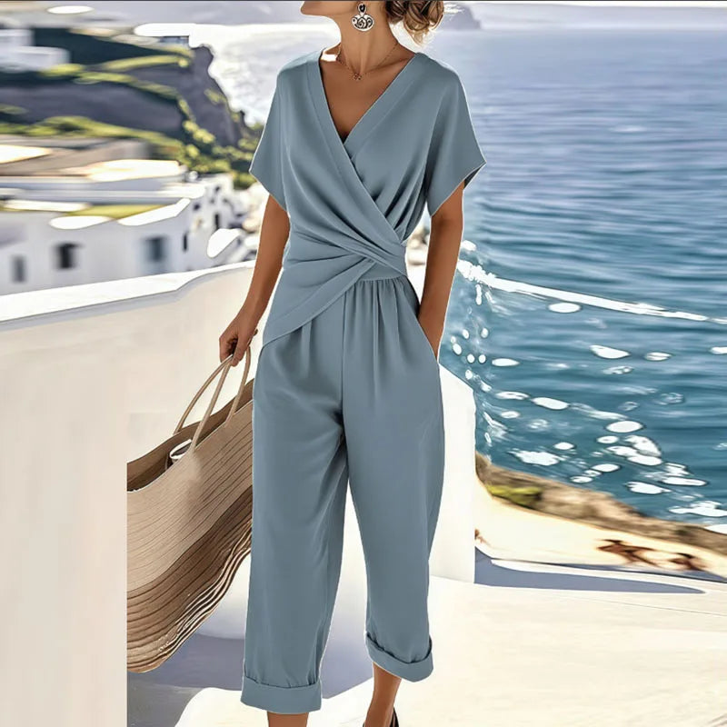 Conjunto cruzado con pantalón de corte sastre