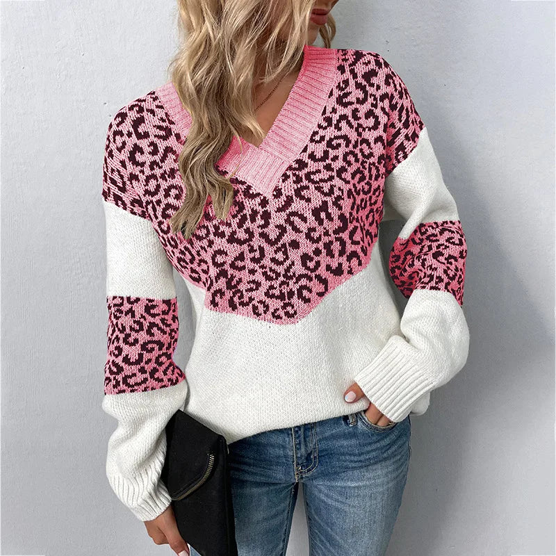 Jersey Gabriela de escote pico y estampado animal