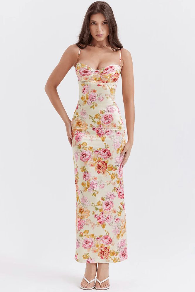 Katherine | Floral spaghetti strap dress