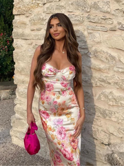 Katherine | Floral spaghetti strap dress