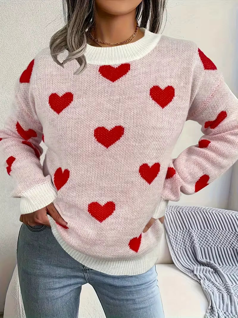 Soft-finish heart sweater