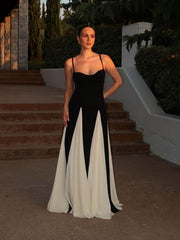 Paloma | Vestido maxi bicolor elegante