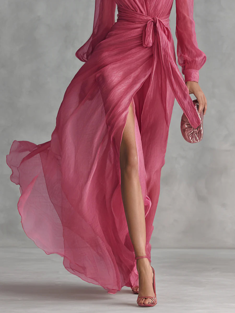 Carla | Chiffon maxi dress with adjustable waist
