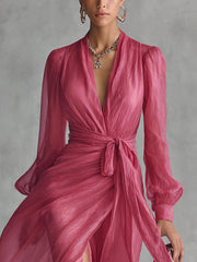 Carla | Chiffon maxi dress with adjustable waist