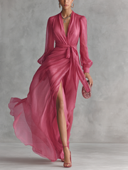 Carla | Chiffon maxi dress with adjustable waist