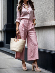 Conjunto de camisa holgada y pantalón capri