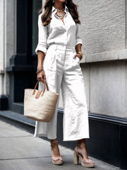 Conjunto de camisa holgada y pantalón capri