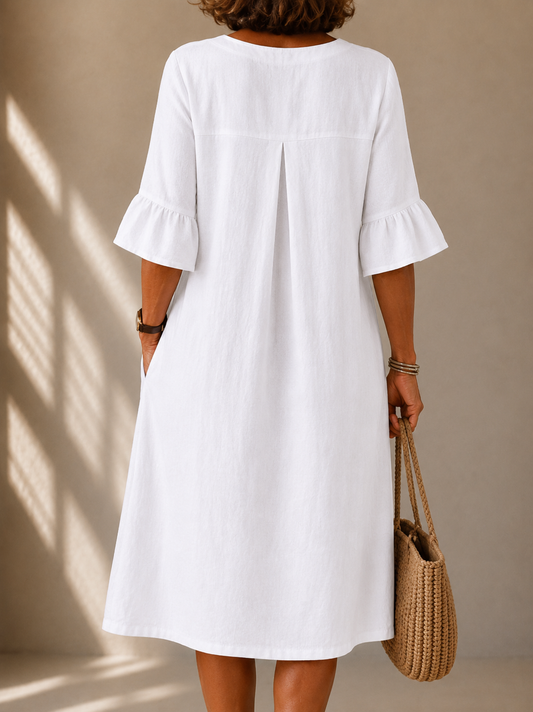 Elisa | Vestido con botones de corte relajado