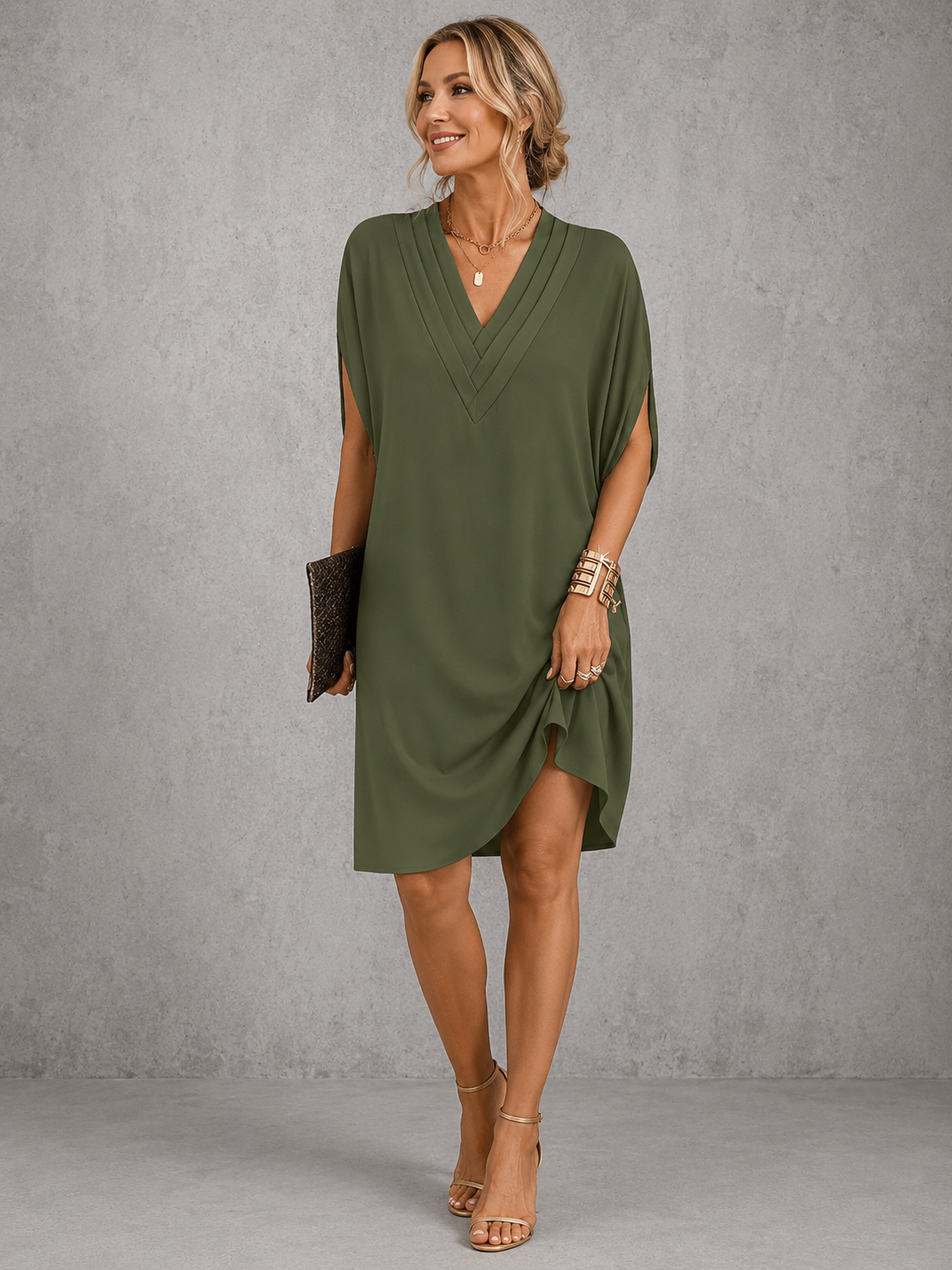 Vestido cruzado de caída elegante
