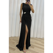 Freesia | Pleated evening maxi dress