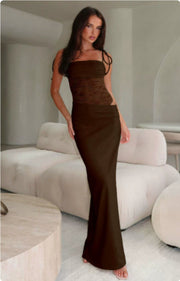 Felicia | Vestido largo con detalle de encaje