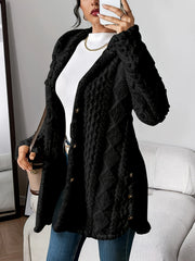 Soft-touch hooded cardigan