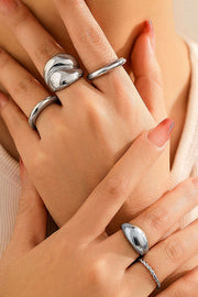 Juego de Anillos de Metal de 4 Piezas