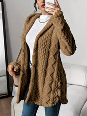 Soft-touch hooded cardigan