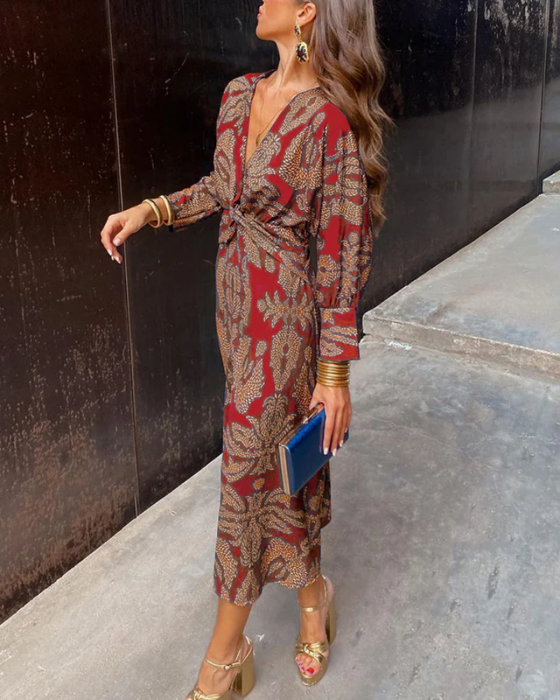 Julia | Vestido maxi de manga larga