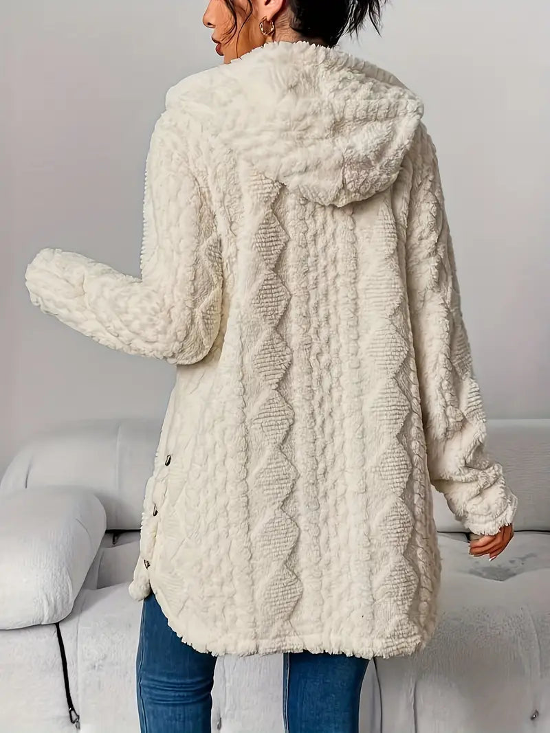 Soft-touch hooded cardigan