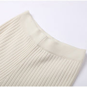 Knit set with a cropped sweater and high-waisted pants