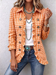Encarna | Chaqueta de Cuadros Vichy con Volantes