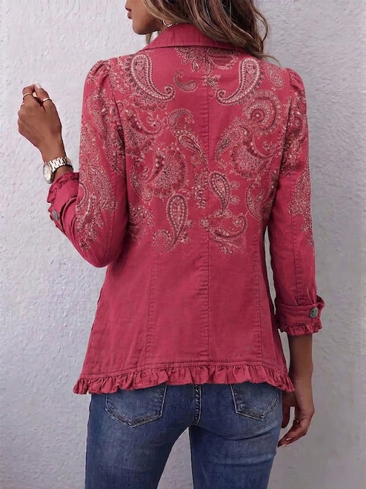 Milagros | Pink Ruffled Cashmere Jacket
