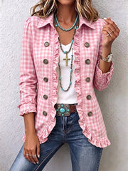 Encarna | Chaqueta de Cuadros Vichy con Volantes