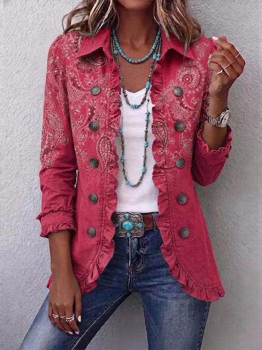 Milagros | Pink Ruffled Cashmere Jacket