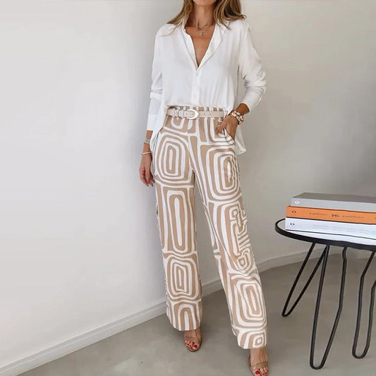 Conjunto ligero con pantalón estampado